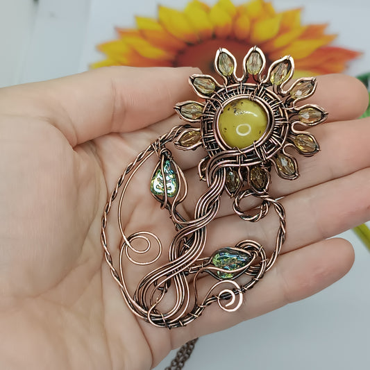 Sunflower necklace