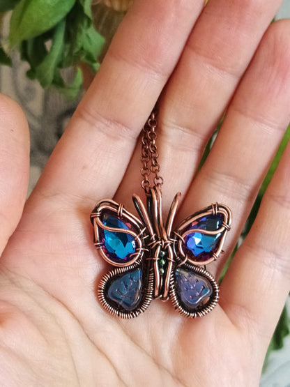 Blue galaxy butterfly charm