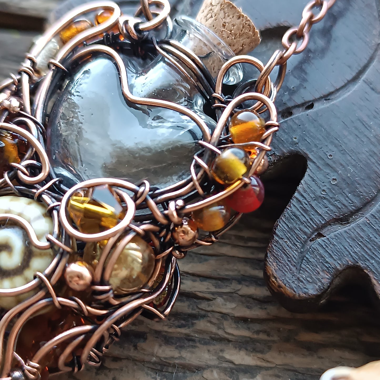 Beaded autumn necklace