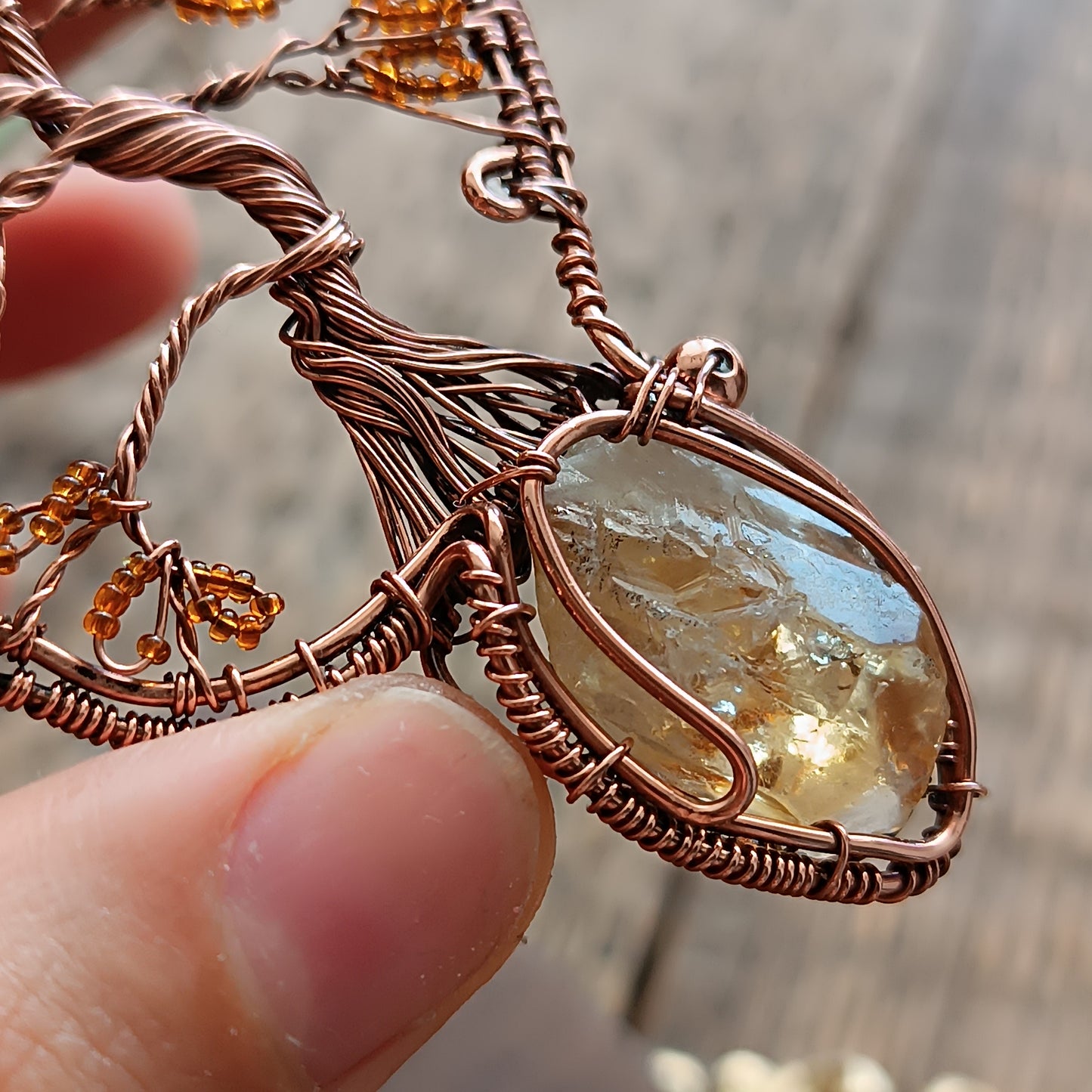 Citrine tree of life necklace