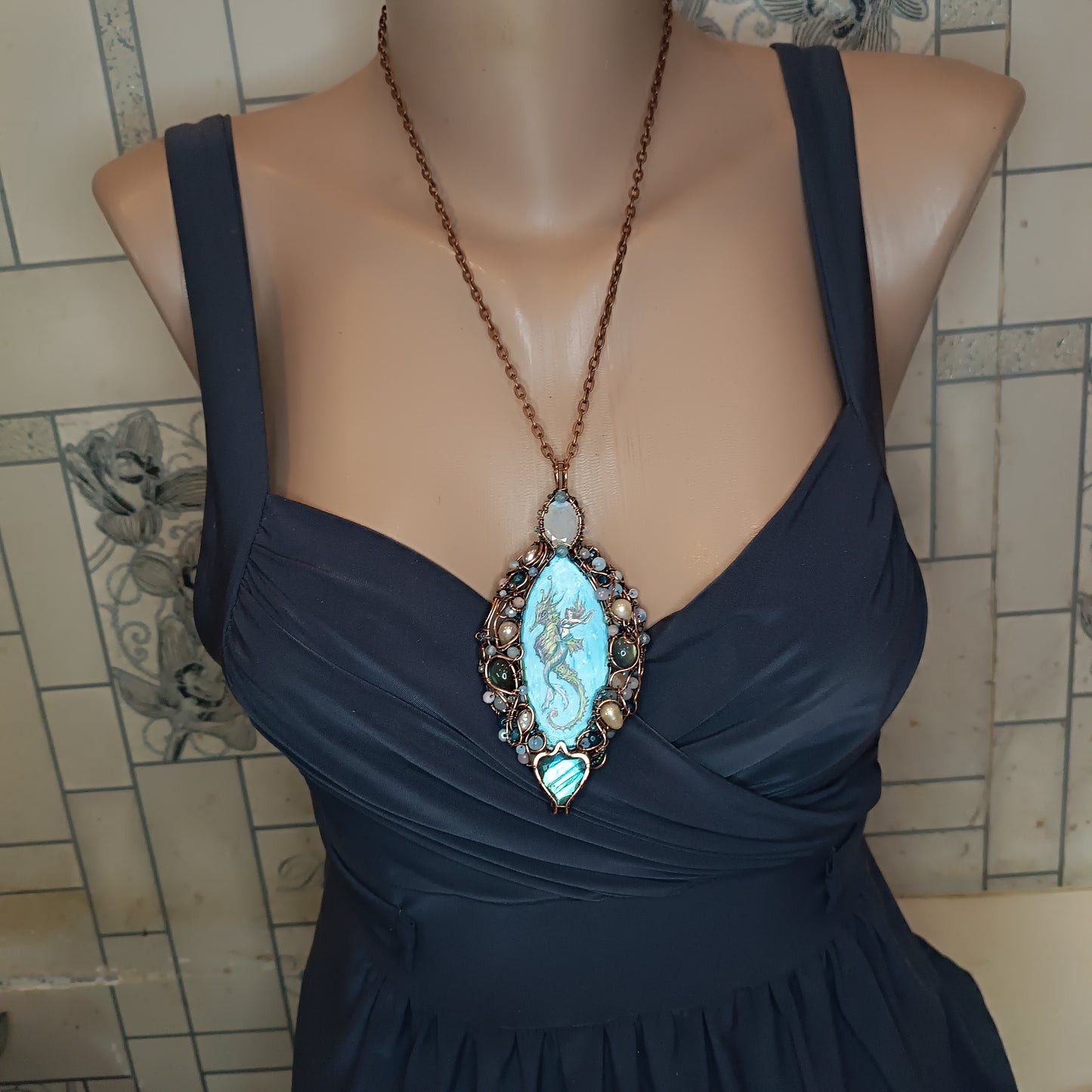 Mermaid and Seahorse necklace.