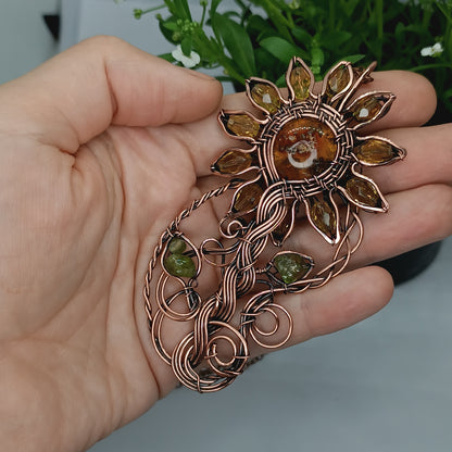 Sunflower necklace