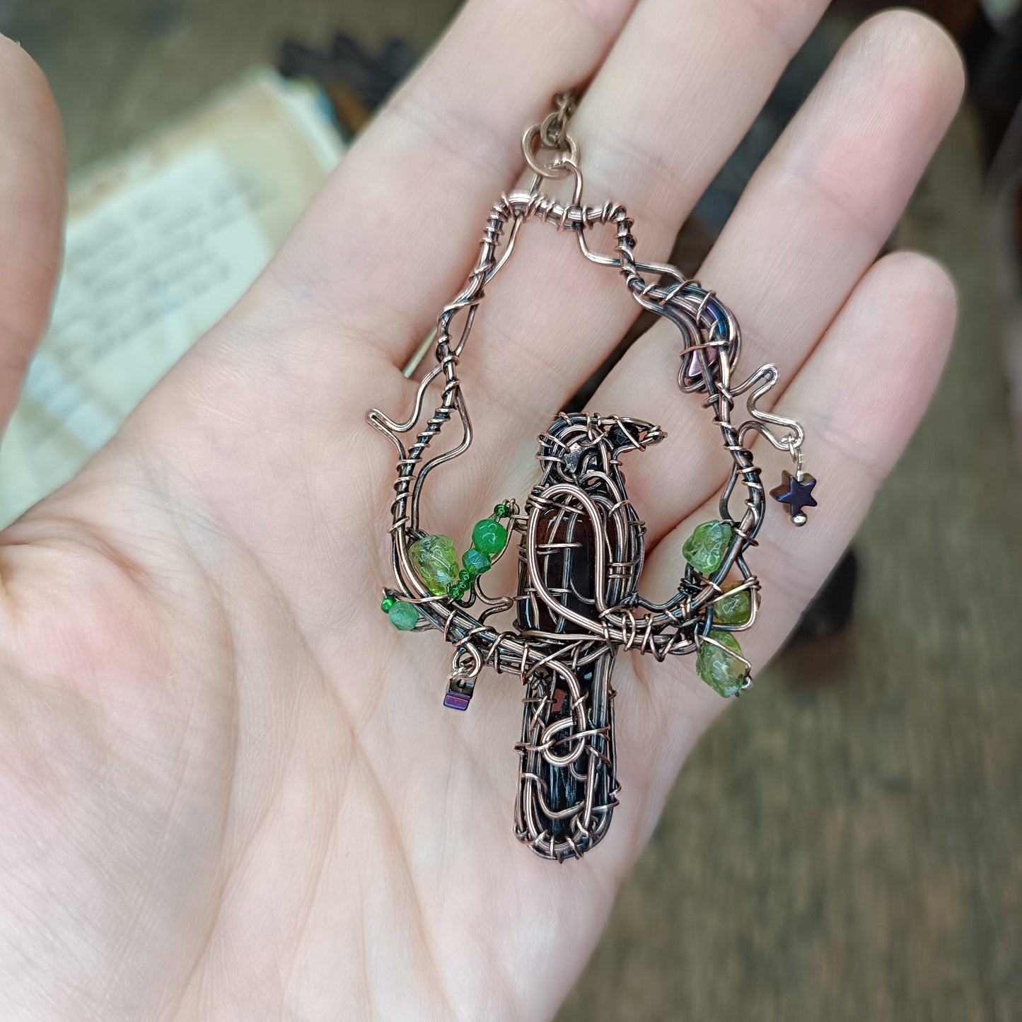 Stars catcher. Raven necklace