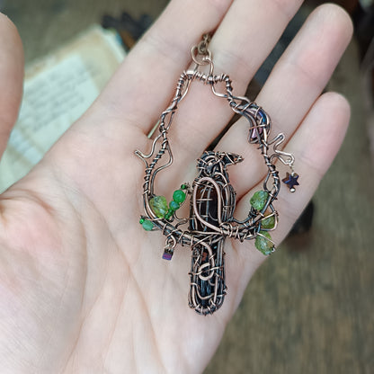 Stars catcher. Raven necklace