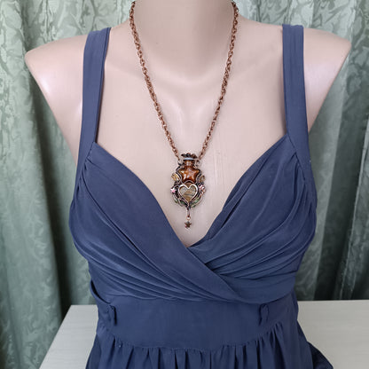 Tiger eye star vial necklace