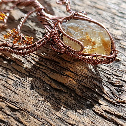 Citrine tree of life necklace
