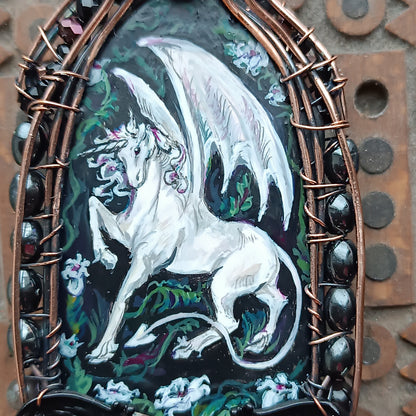 The ballad of White Unicorn and Bat🦄🦇 Two sided necklace