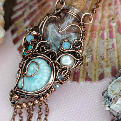 Seashell symphony. vial necklace