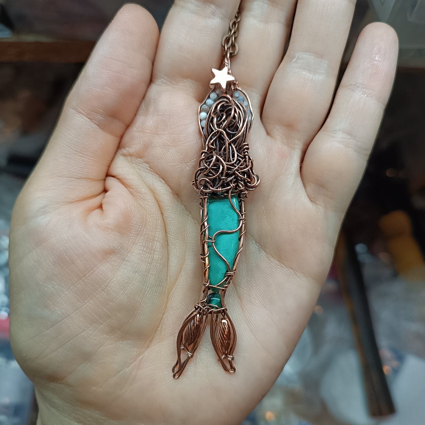 Turquoise mermaid pendant 🩵🧜