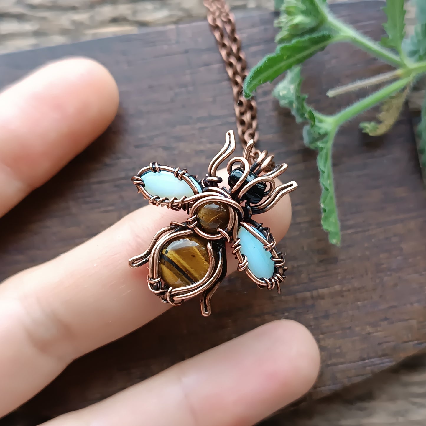 Cloudy sky wings bee charm