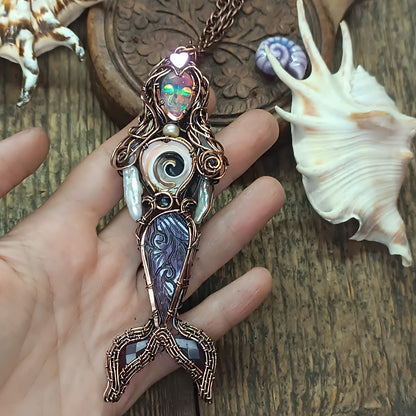 Aurora mermaid necklace🧜💜