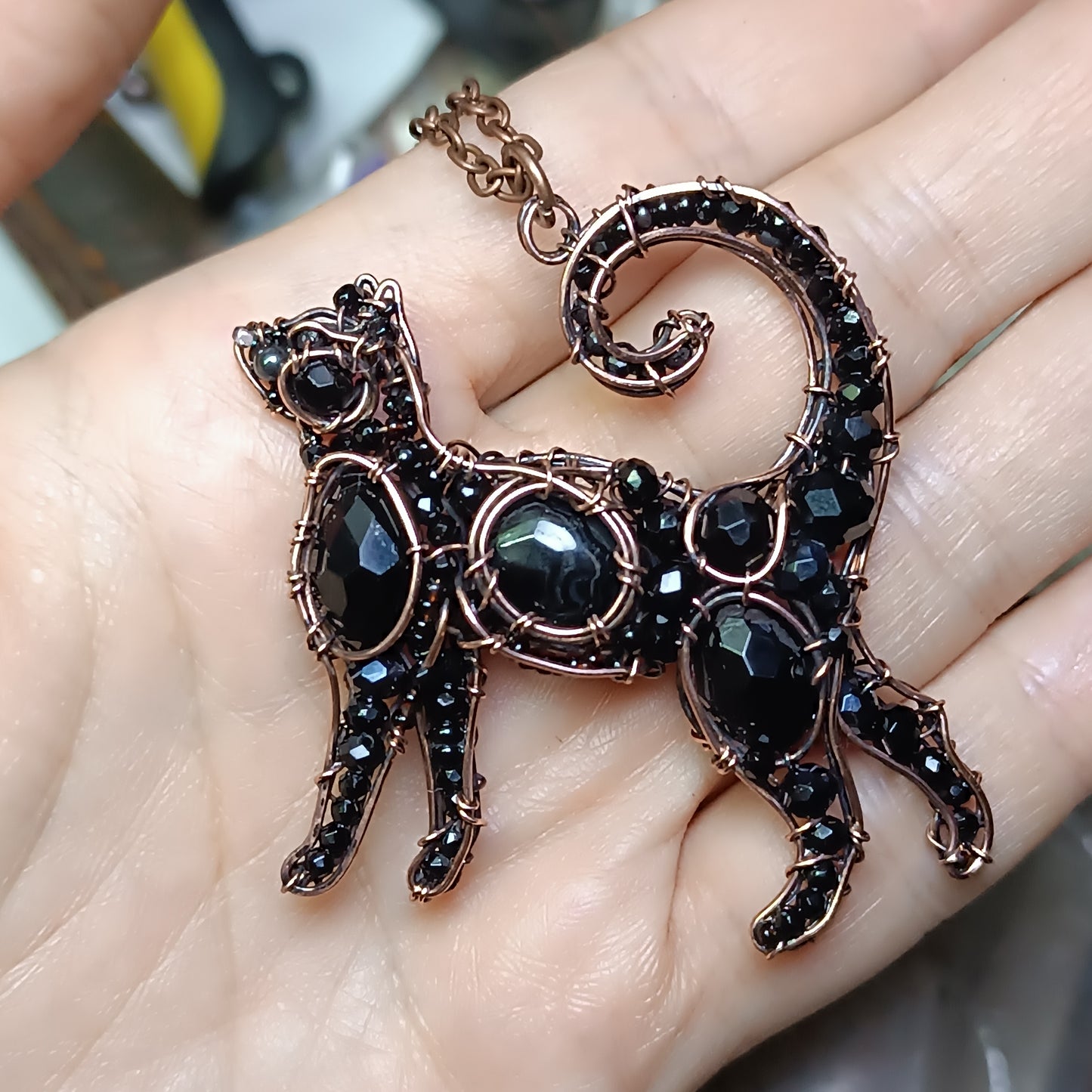 For Dee. Black cat pendant