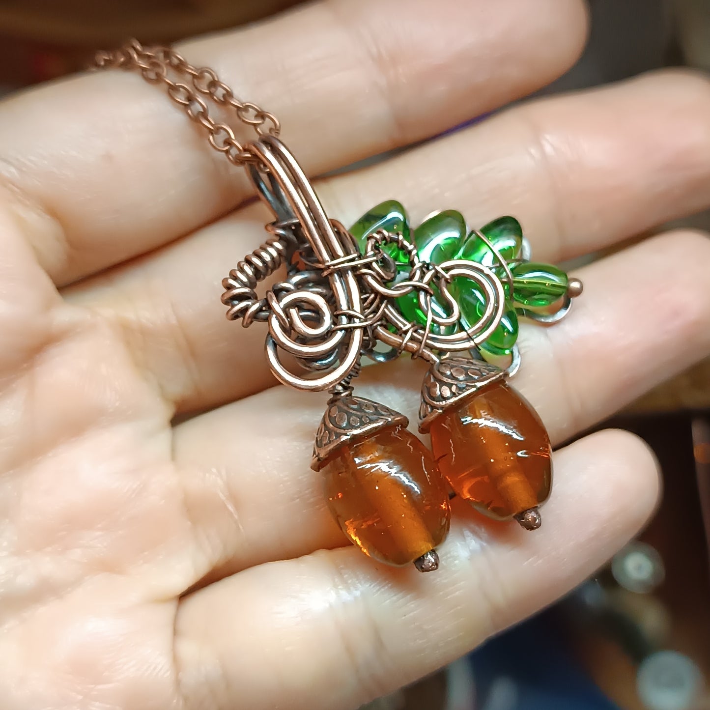 Oak and acorns SET (pendant plus earrings) 🍂