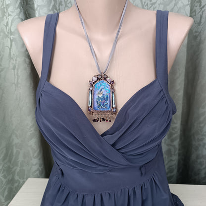 "Tiny magician". Wearable art necklace.
