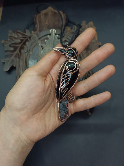 Midnight keeper. Raven necklace