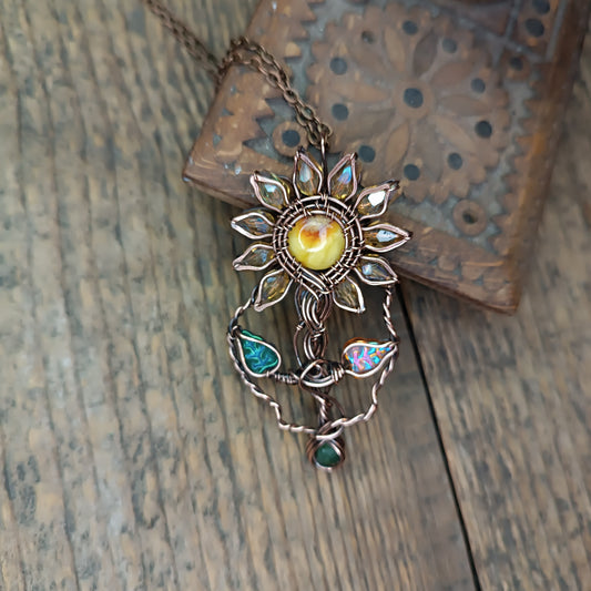 Sunflower necklace