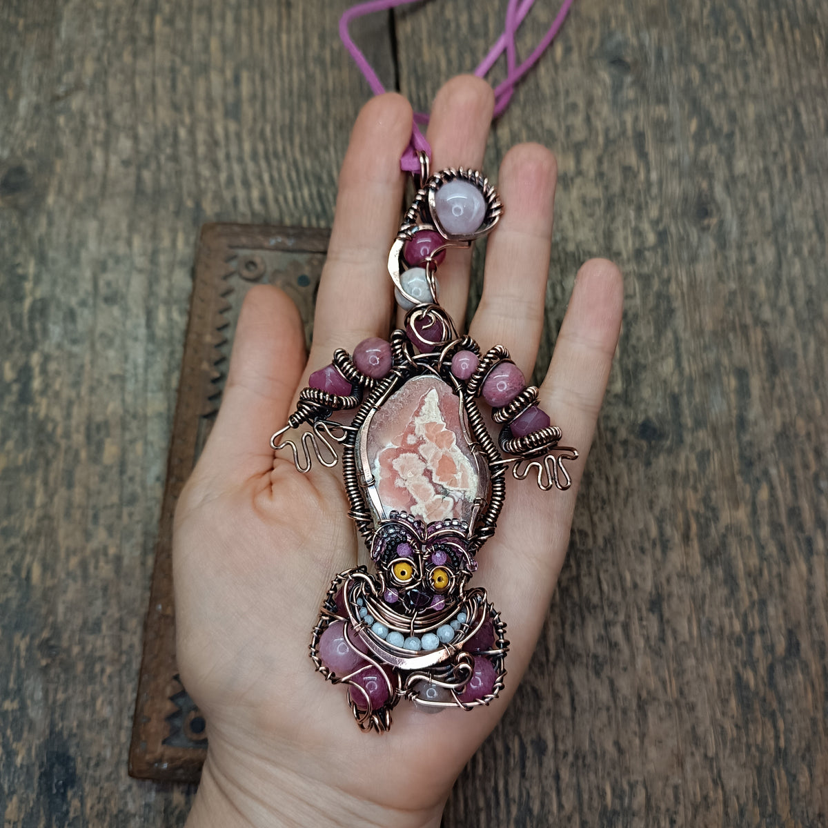 Pink smiling cat necklace🩷😻