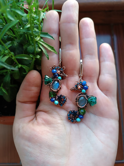 Sea horse earrings.