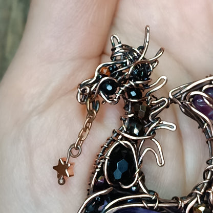 Purple night keeper. Dragon necklace.