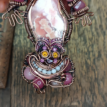Pink smiling cat necklace🩷😻