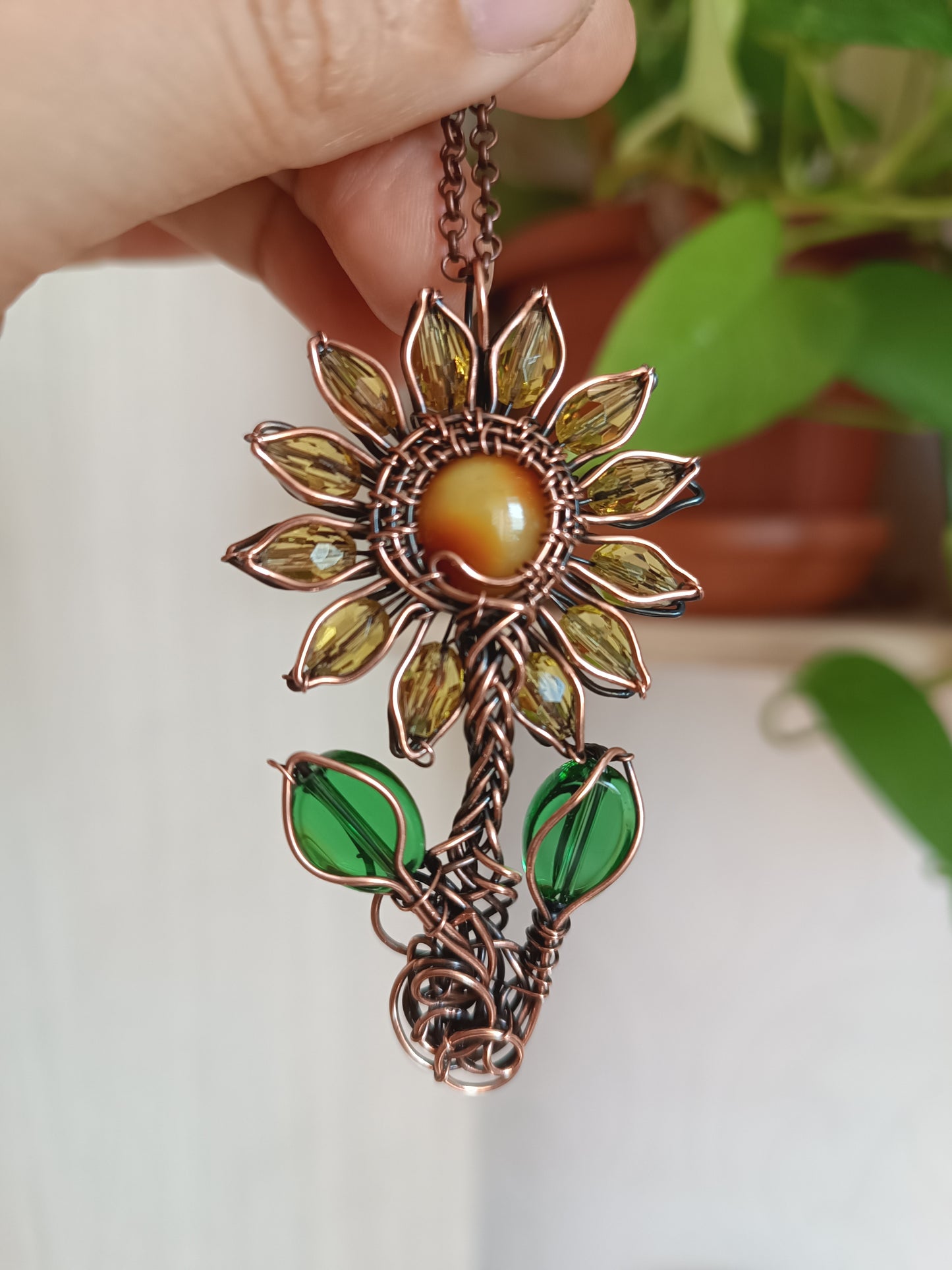 Sunflower pendant.