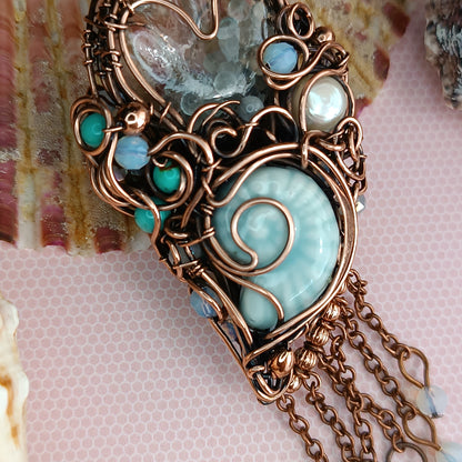 Seashell symphony. vial necklace