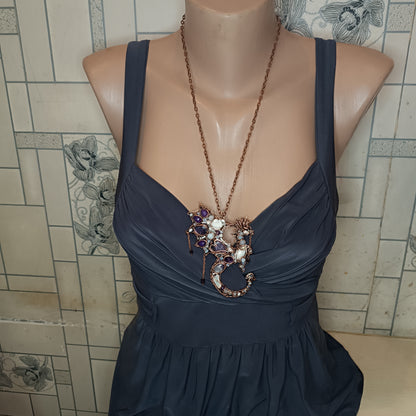 Amethyst night Stars catcher. Dragon necklace.