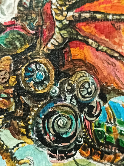 Clock painting. "Dragon rider". Plus First payment for the dragon necklace