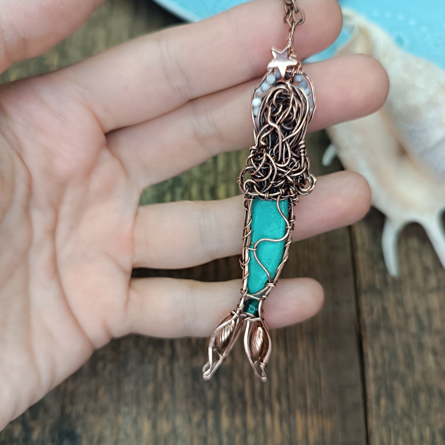 Turquoise mermaid pendant 🩵🧜