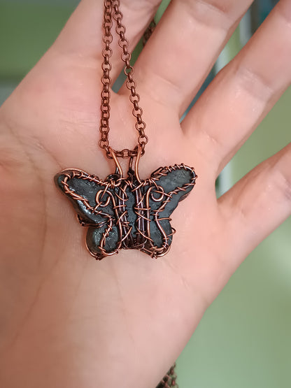 Labradorite butterfly pendant.