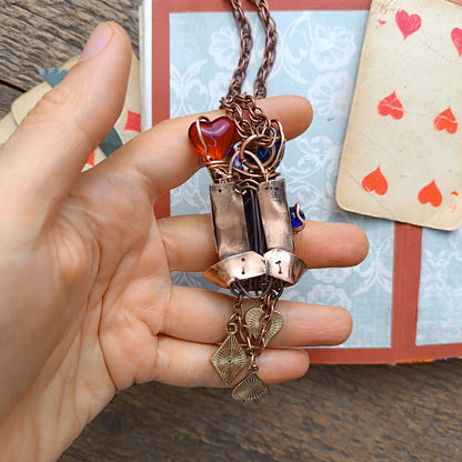 Mad hatter's hat necklace🎩♥️♠️♦️