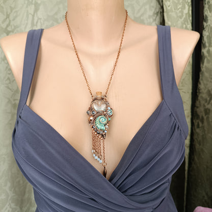Seashell symphony. vial necklace