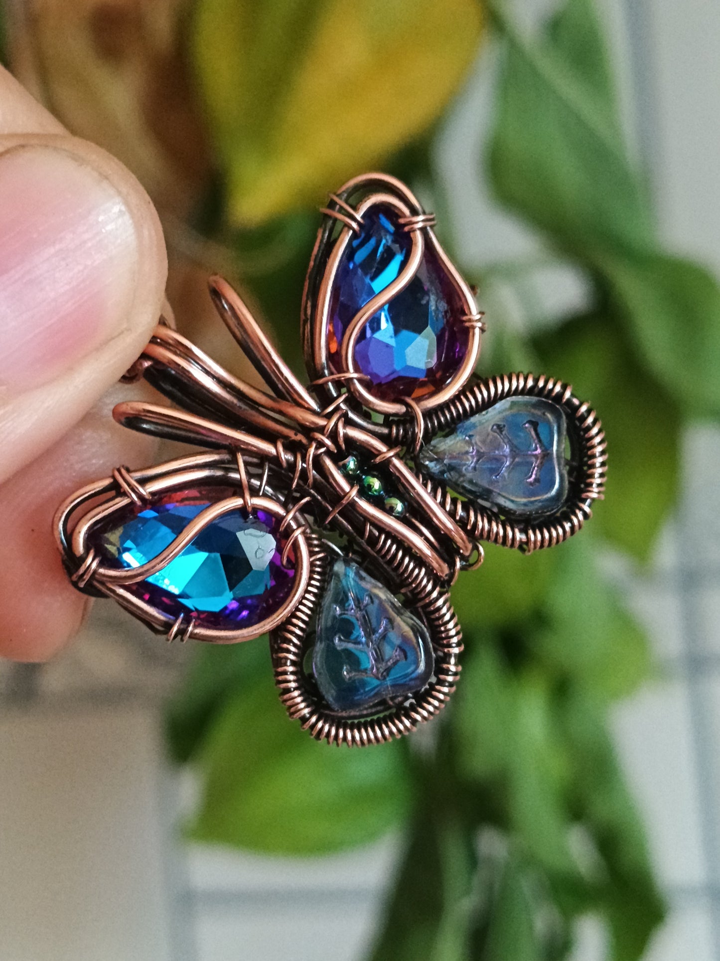 Blue galaxy butterfly charm