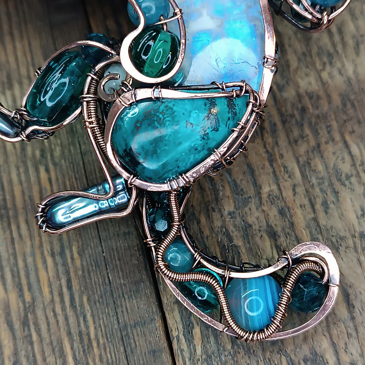Blue cat at the tea party necklace🩵🐱☕