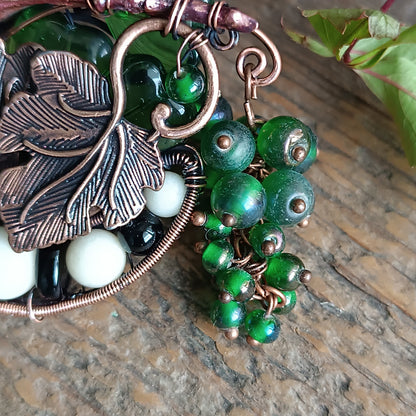 Raccoon and grapes necklace 🦝🍇