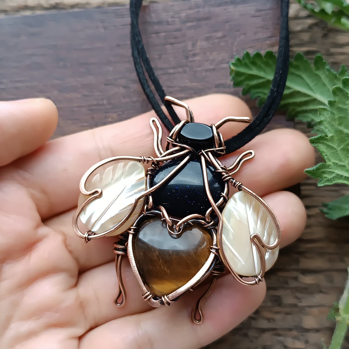 Bumble bee necklace