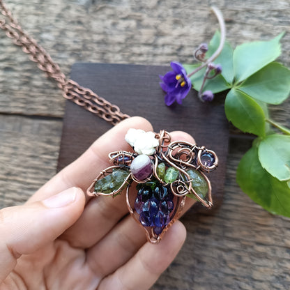 Glass blackberry necklace