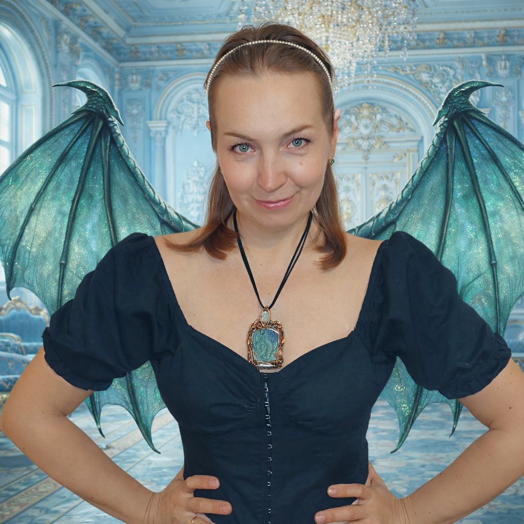 Blue dragon necklace