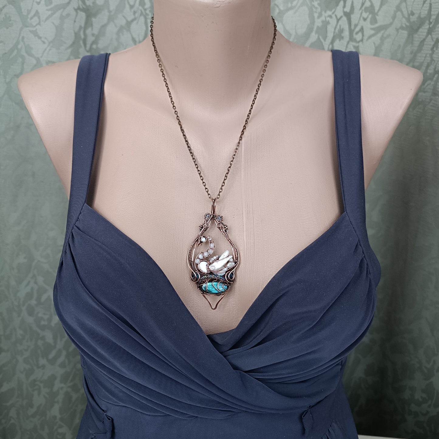 White swan necklace