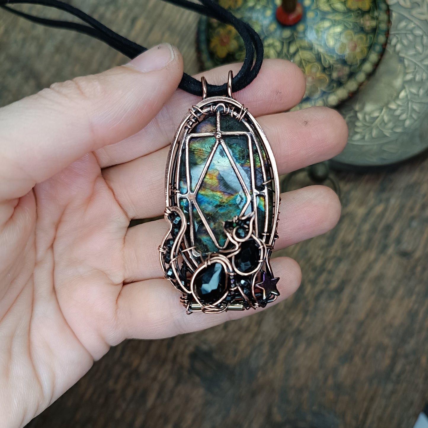 Cat in the window. Necklace