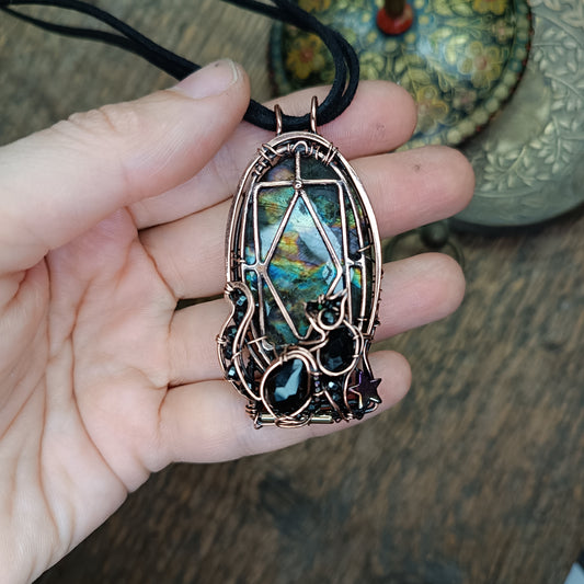 Cat in the window. Necklace