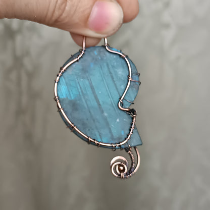 Labradorite shell necklace