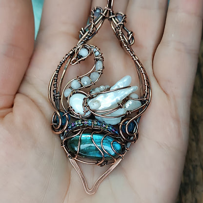 White swan necklace