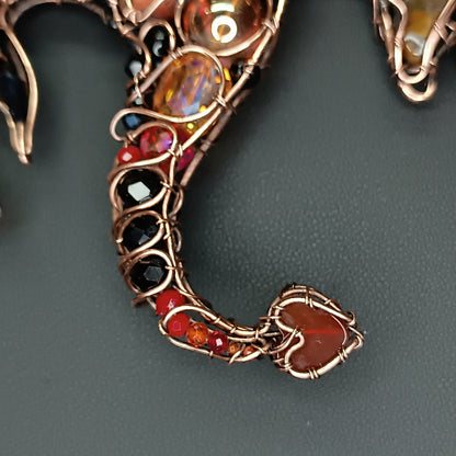 Fire dragon statement necklace