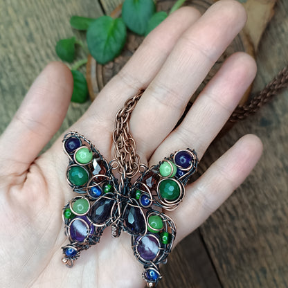 Wild grapes garden butterfly necklace 🍇🦋