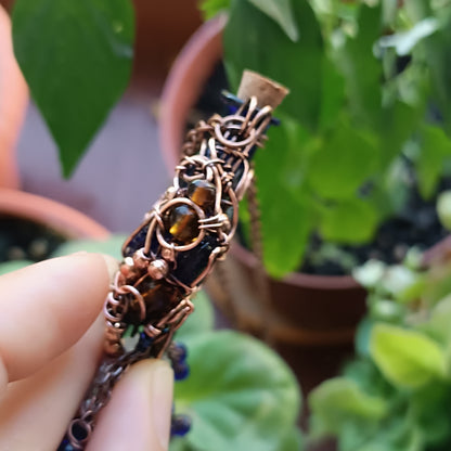 Blue autumn vial necklace