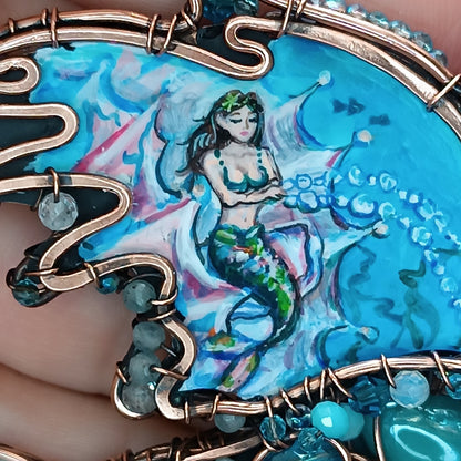 Water dragon. Wearable art necklace