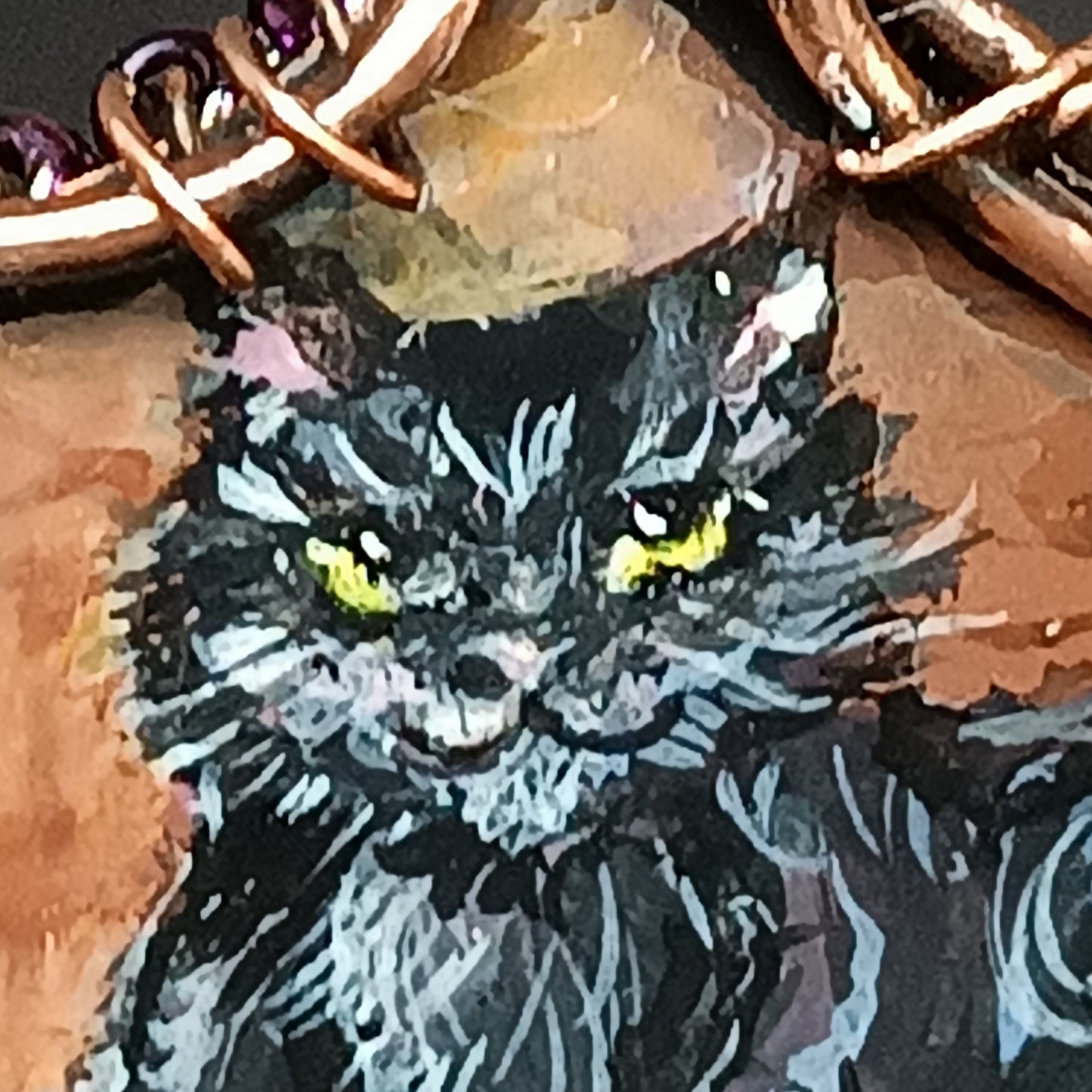 Halloween story. Painted bat necklace