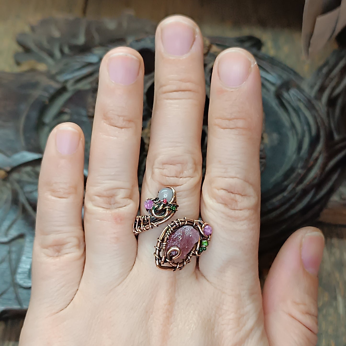 Pink tourmaline ring. Adjustable size