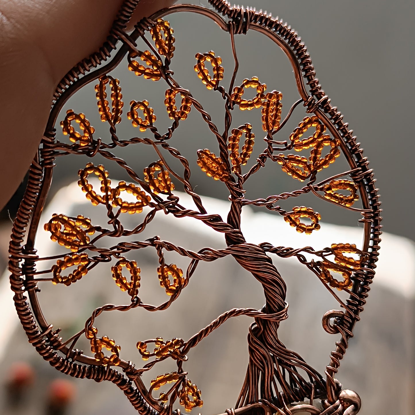 Citrine tree of life necklace